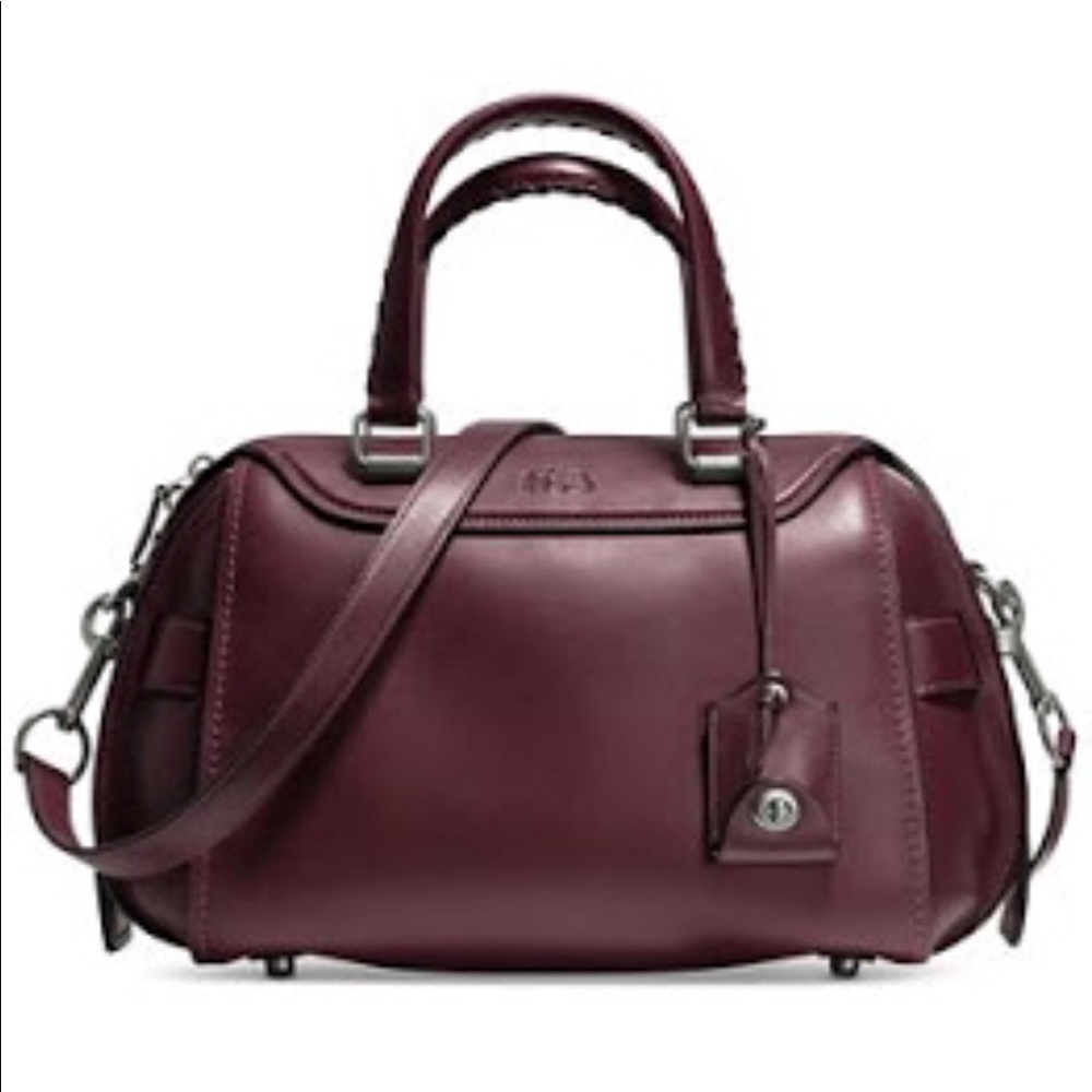 Coach Ace Satchel Glovetanned Leather Burgundy